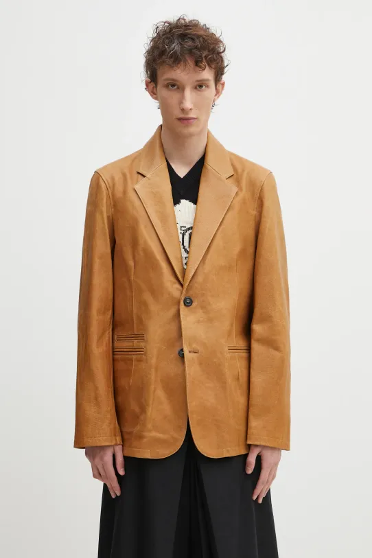 Our Legacy blazer in pelle Opening rilassato marrone M2259OBL