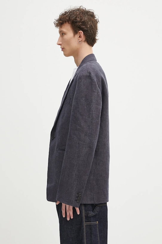 Λινό πανωφόρι Our Legacy Unconstructed Shinjuku Blazer M2250UD μωβ SS25