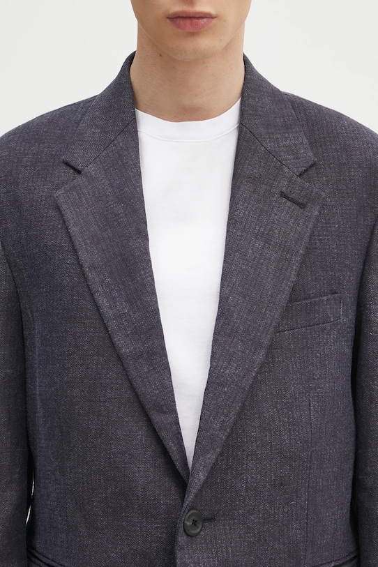 Λινό πανωφόρι Our Legacy Unconstructed Shinjuku Blazer μωβ M2250UD