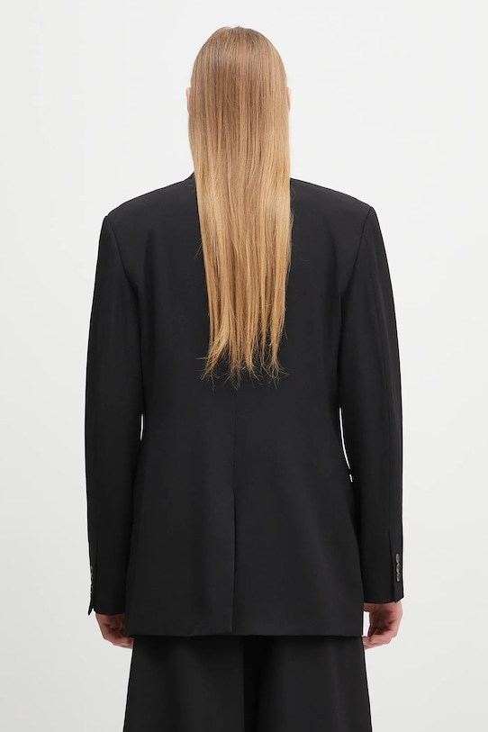 Odzież Wales Bonner marynarka wełniana Rise Tuxedo MS25JA05.WV03.999 czarny