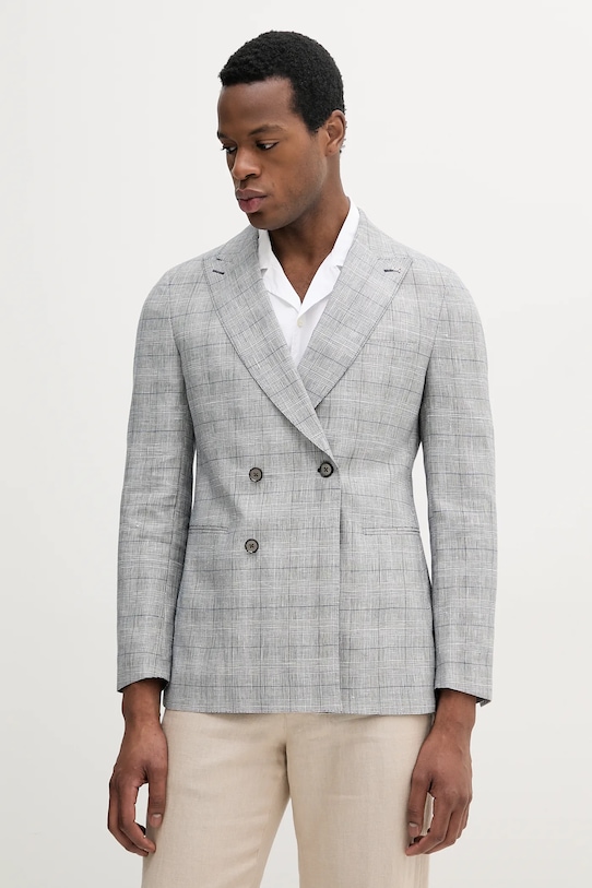 Michael Kors marynarka z domieszką wełny regular szary MK0SB01077