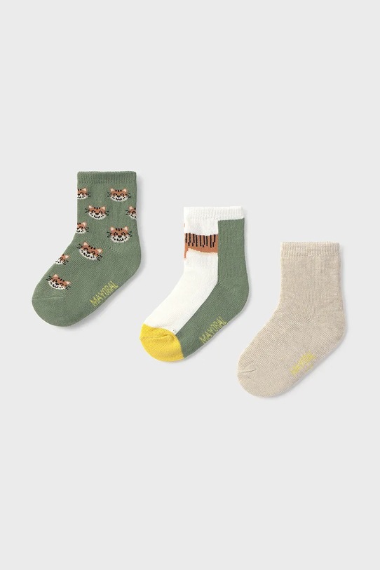 Mayoral skarpetki niemowlęce 3-pack skarpetki długie zielony 10870.3C.Baby.PPYA