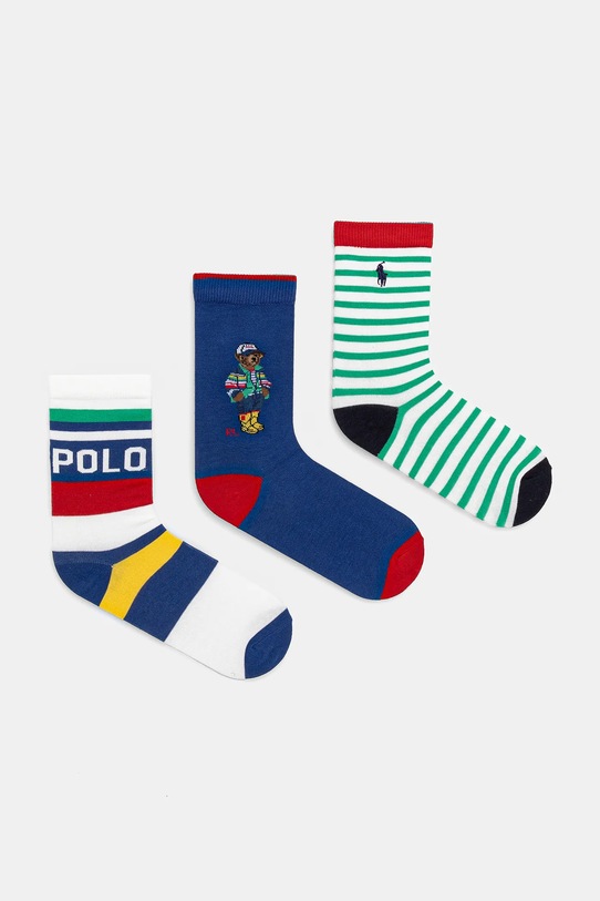 Dječje čarape Polo Ralph Lauren 3-pack visoke čarape plava 444969088001