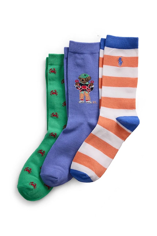 Дитячі шкарпетки Polo Ralph Lauren 3-pack довгі шкарпетки блакитний 444969087001