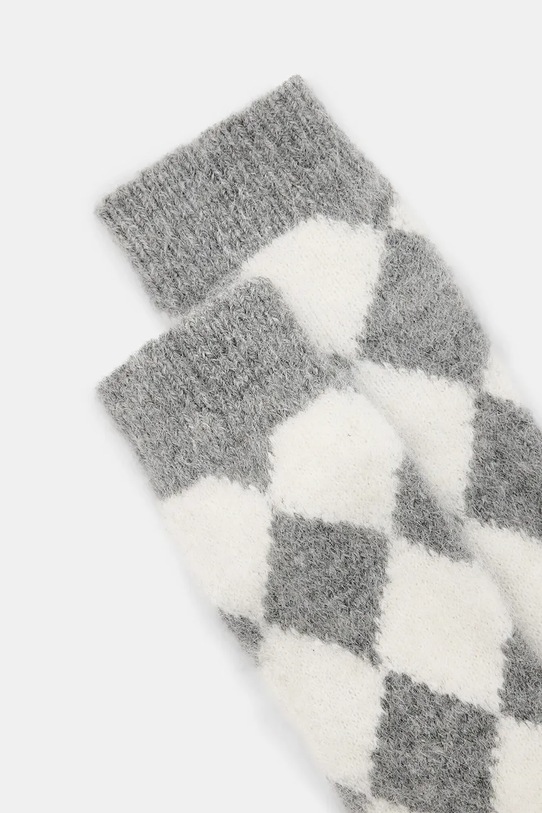 AllSaints calzini in misto lana CHECK W081XB grigio SS25