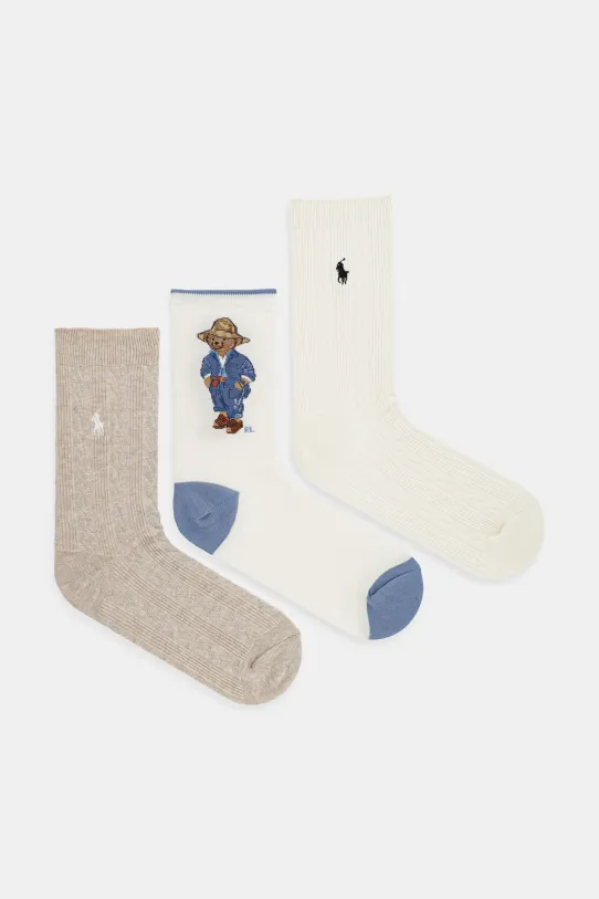 Polo Ralph Lauren skarpetki 3-pack skarpetki długie beżowy 455972026