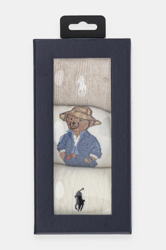 Odzież Polo Ralph Lauren skarpetki 3-pack 455972026 beżowy