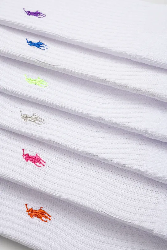 Ponožky Polo Ralph Lauren 6-pack 455972889 bílá SS25