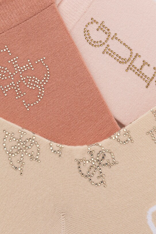 Ponožky Guess RHINESTONES 3-pak O5RG07.KBZU0 ružová SS25