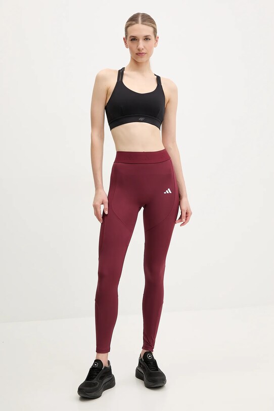 Κολάν προπόνησης adidas Performance Hyperglam JE8821 μπορντό SS25