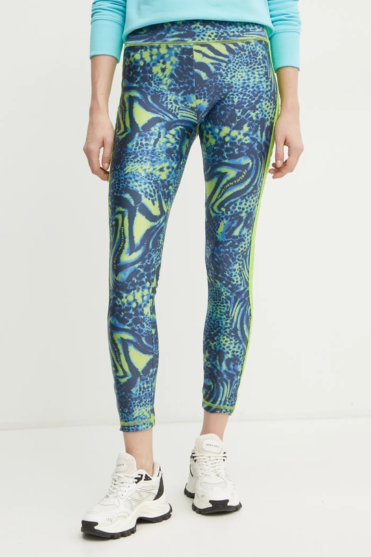 Versace Jeans Couture legginsy wzorzyste granatowy 78HAC114.JS438