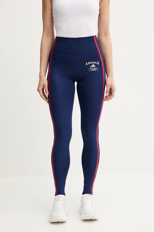 adidas Performance leggins de antrenament Optime tricotaj bleumarin JG6151