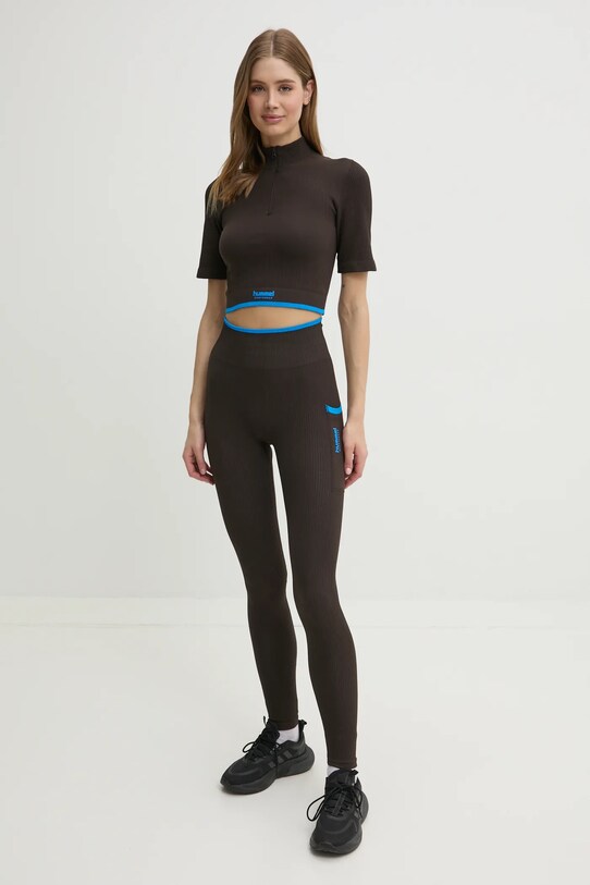 Hummel leggins de antrenament tricotaj maro 227629