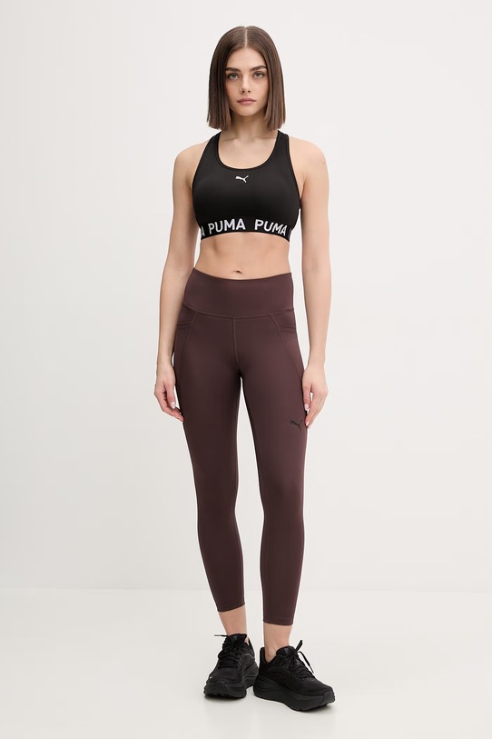 Puma legginsy treningowe Essentials 525899 brązowy SS26