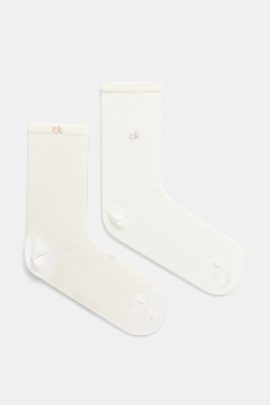Κάλτσες Calvin Klein 2-pack ψηλές κάλτσες λευκό 701231377