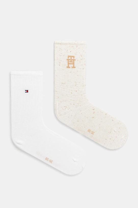 Tommy Hilfiger skarpetki 2-pack melanż beżowy 701232609