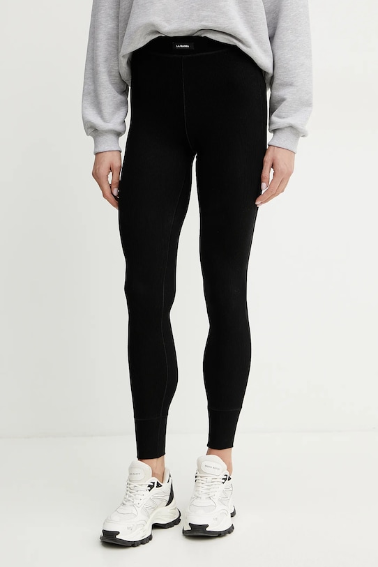 La Mania colanți tricotaj negru KISS.2