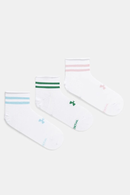 Ponožky Under Armour 3-pack pruhy bílá 1384025