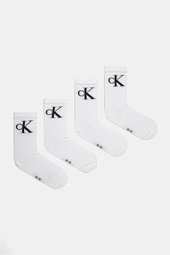 Calvin Klein Jeans șosete 4-pack sosete lungi alb 701232678