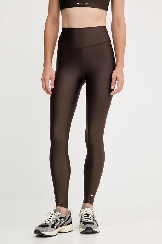P.E Nation legginsy treningowe Fairmont z elastanem brązowy 252G119