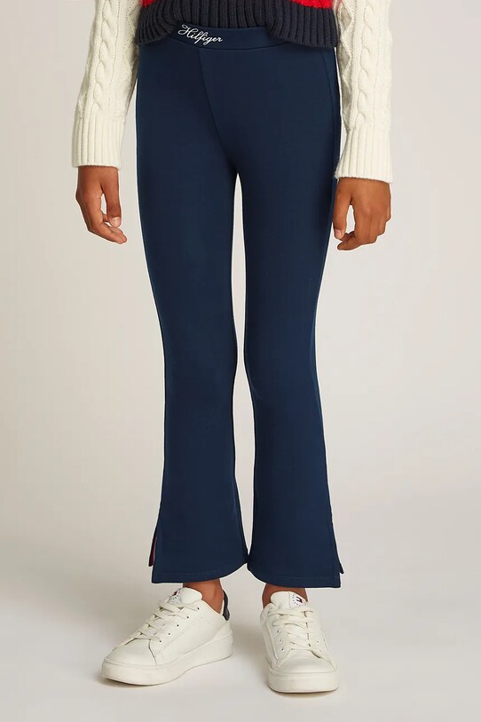 Tommy Hilfiger legginsy dziecięce z elastanem granatowy KG0KG08301.128.176.PPYA