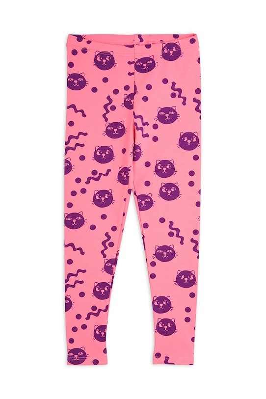 Dětské bavlněné legíny Mini Rodini Squiggly cats pletenina růžová 2513011728