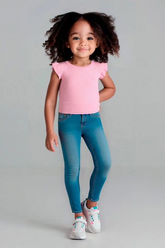 Mayoral legginsy dziecięce z elastanem niebieski 548.6H.Mini.PPYA