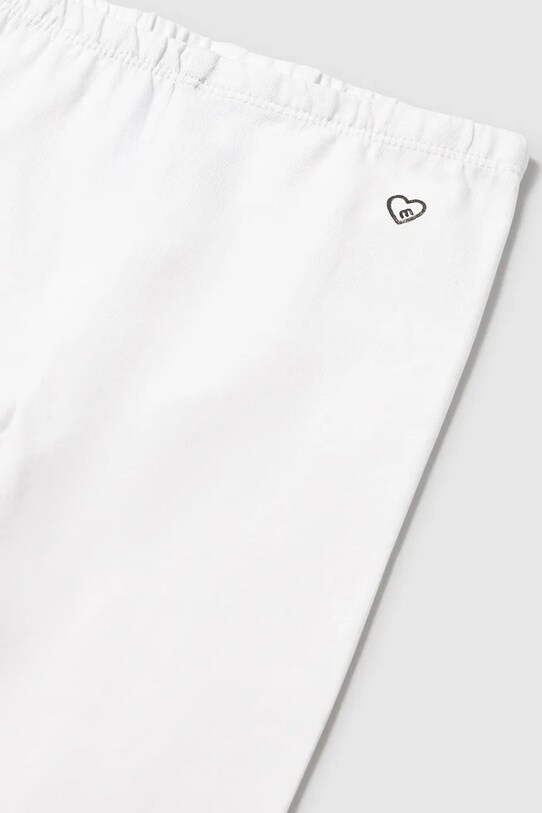 Dziewczynka Mayoral legginsy bawełniane niemowlęce 703.4D.Baby.PPYA biały