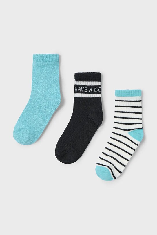 Mayoral skarpetki dziecięce 3-pack skarpetki długie turkusowy 10914.6F.Mini.PPYA