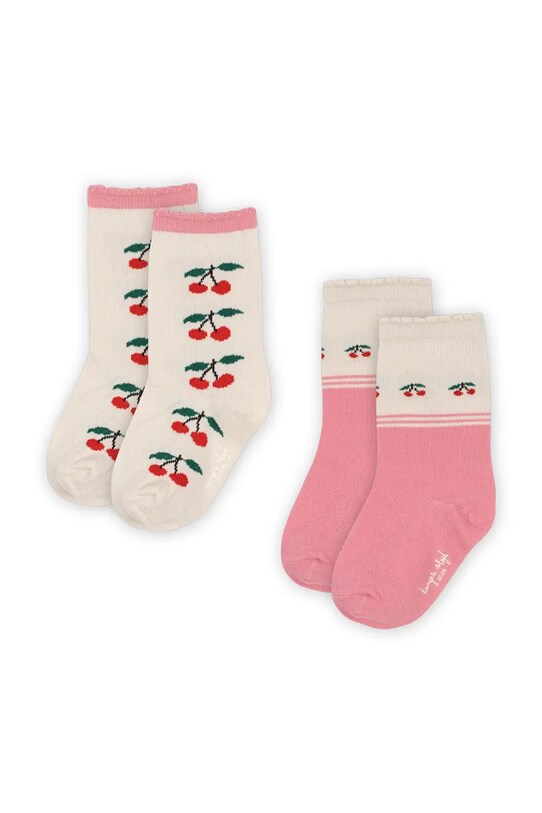 Konges Sløjd șosete copii 2 PACK JACQUARD SOCKS 2-pack sosete lungi roz KS102758