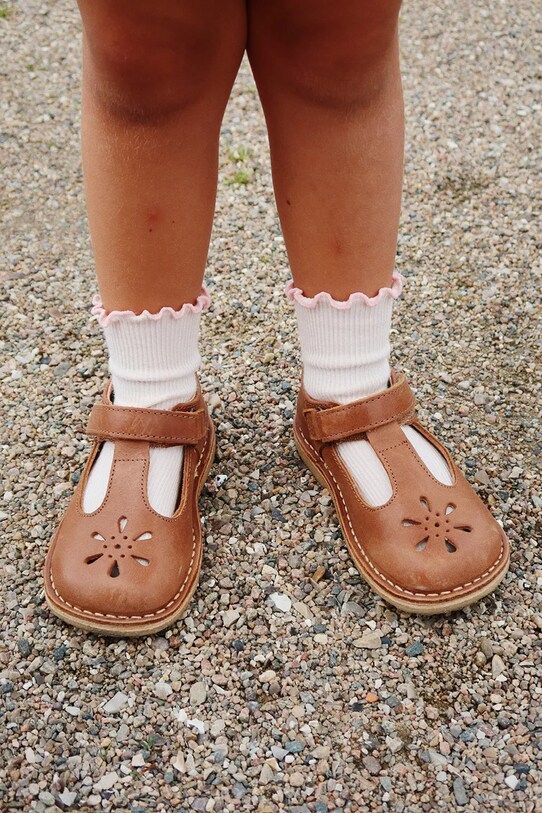 Дитячі шкарпетки Konges Sløjd 2 PACK RIB FRILL SOCKS 2-pack KS103290 рожевий