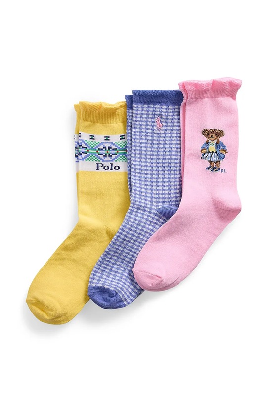 Дитячі шкарпетки Polo Ralph Lauren 3-pack довгі шкарпетки жовтий 448969099001