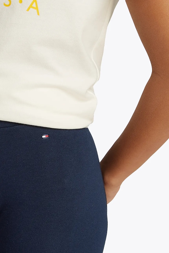 Tommy Hilfiger legginsy bawełniane dziecięce KG0KG08421.74.122.PPYA granatowy