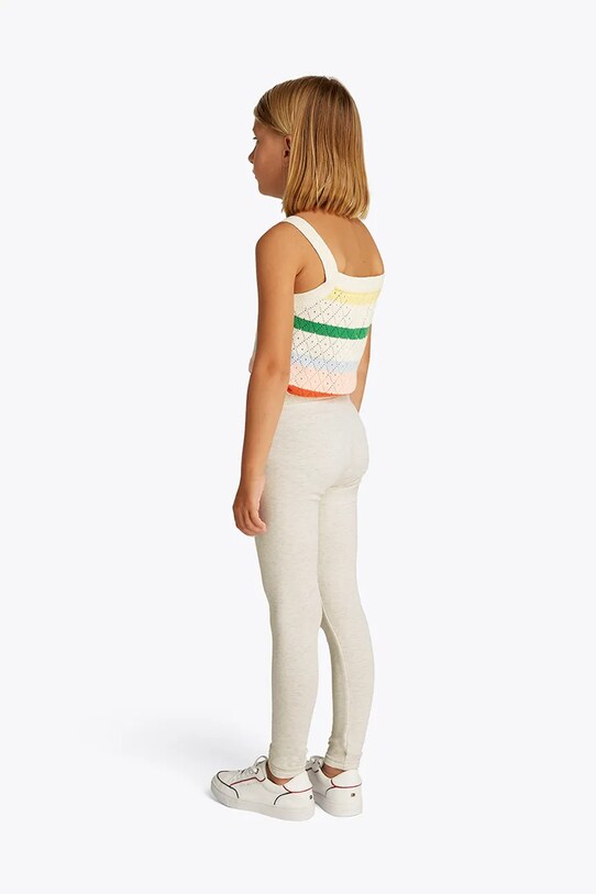 Tommy Hilfiger legginsy bawełniane dziecięce biały KG0KG08421.128.176.PPYA