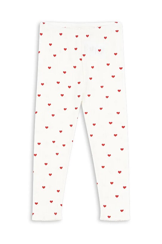 Konges Sløjd leggins din bumbac pentru copii MINNIE PANTS GOTS bumbac alb KS103363