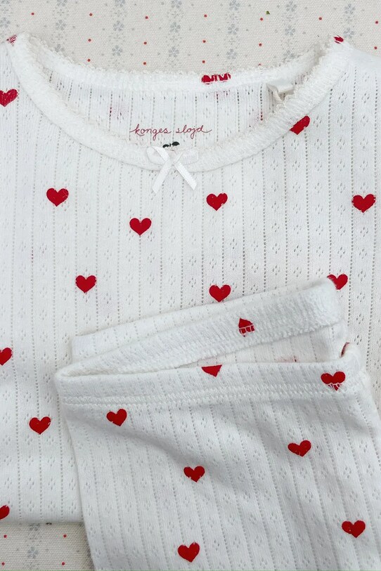 Fete Konges Sløjd leggins din bumbac pentru copii MINNIE PANTS GOTS KS103363 alb