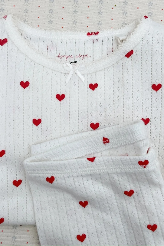 Dziewczynka Konges Sløjd legginsy bawełniane dziecięce MINNIE PANTS GOTS KS103363 biały
