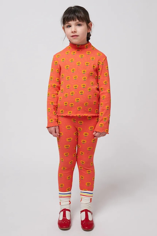 Дитячі легінси Bobo Choses Sunflower з еластаном помаранчевий 125AC075