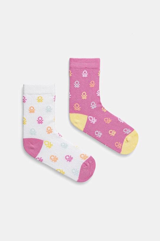 Дитячі шкарпетки United Colors of Benetton 2-pack довгі шкарпетки рожевий 6AO307045.G.Seasonal