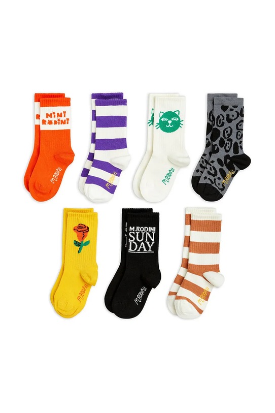 Dětské ponožky Mini Rodini Cats 7-pack potisk černá 2516010100