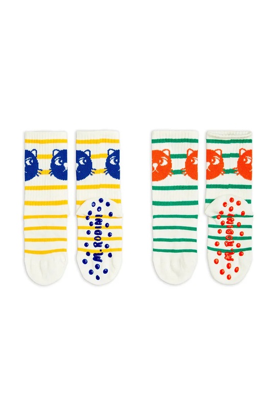Dětské ponožky Mini Rodini Cats 2-pack 2516010600 bílá SS25