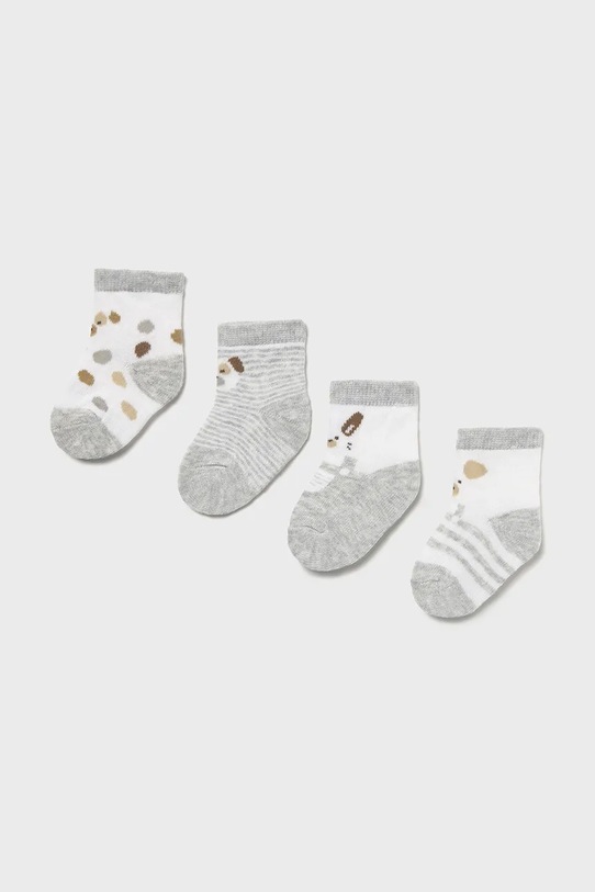 Detské ponožky Mayoral Newborn 4-pak dlhé ponožky sivá 9862.1D.Newborn.PPYH