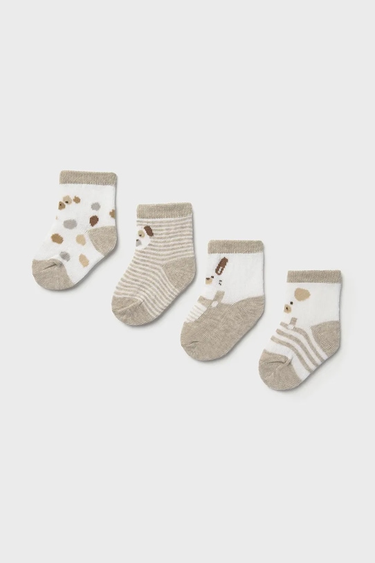 Mayoral Newborn skarpetki dziecięce 4-pack skarpetki długie beżowy 9862.1D.Newborn.PPYH