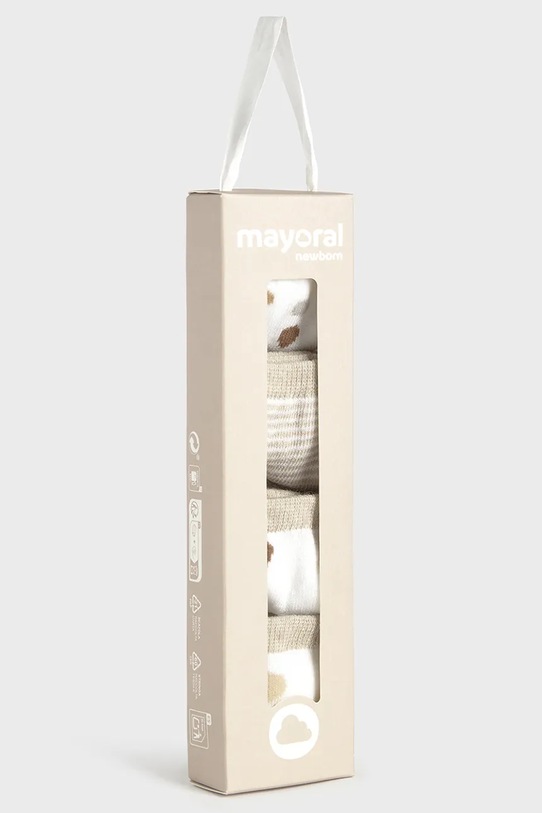 Chłopiec Mayoral Newborn skarpetki dziecięce 4-pack 9862.1D.Newborn.PPYH beżowy