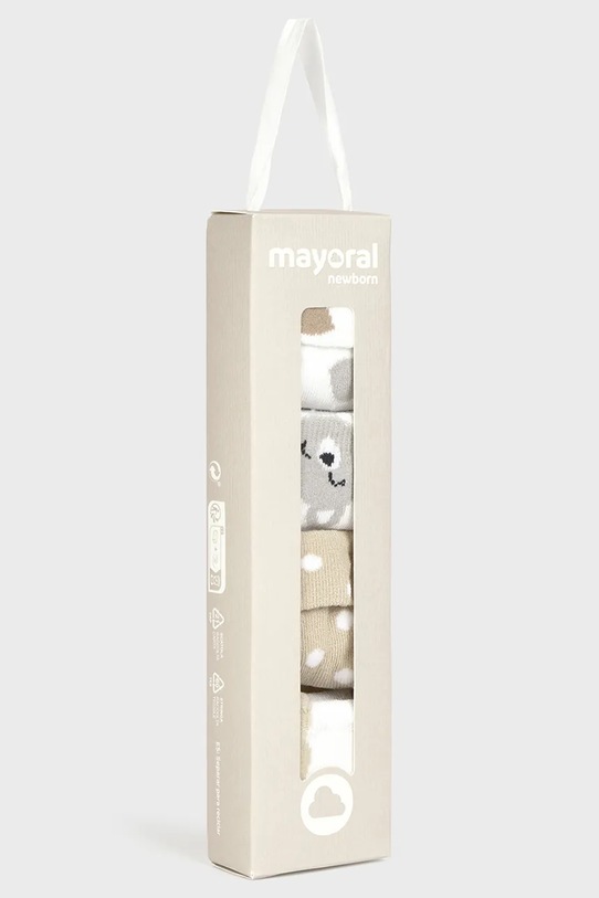Chłopiec Mayoral Newborn skarpetki dziecięce 4-pack 9867.2G.Newborn.PPYH brązowy