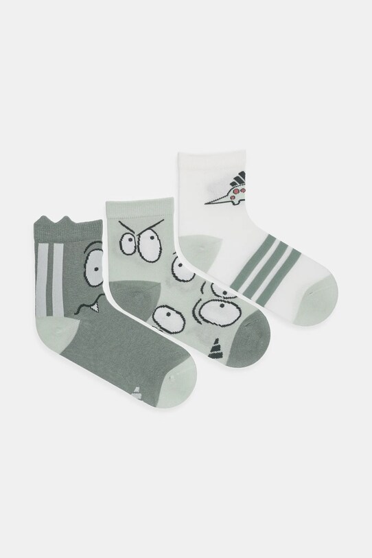Дитячі шкарпетки adidas Performance 3-pack довгі шкарпетки зелений JD1325