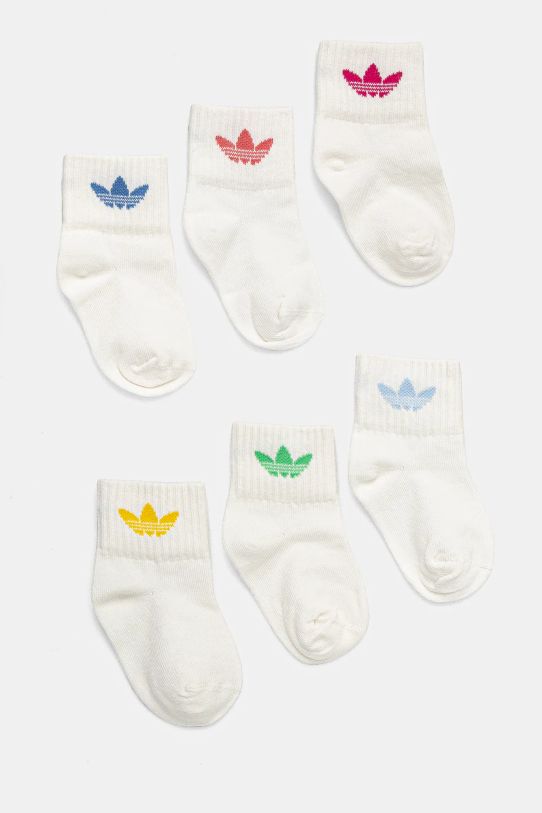 Дитячі шкарпетки adidas Originals 6-pack довгі шкарпетки білий JC8541