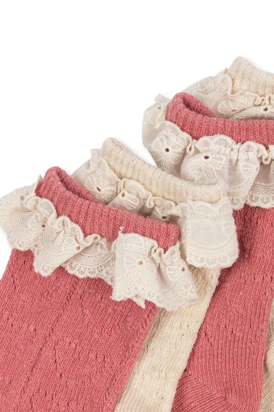 Дитячі шкарпетки Konges Sløjd 2 PACK POINTELLE SOCKS 2-pack KS102892 рожевий SS25