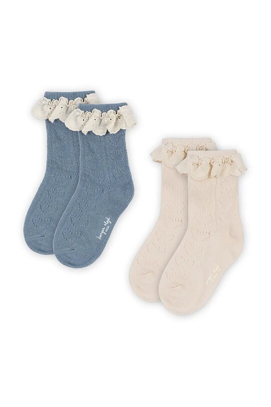 Дитячі шкарпетки Konges Sløjd 2 PACK POINTELLE SOCKS 2-pack довгі шкарпетки блакитний KS102892