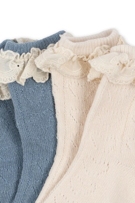 Дитячі шкарпетки Konges Sløjd 2 PACK POINTELLE SOCKS 2-pack KS102892 блакитний SS25